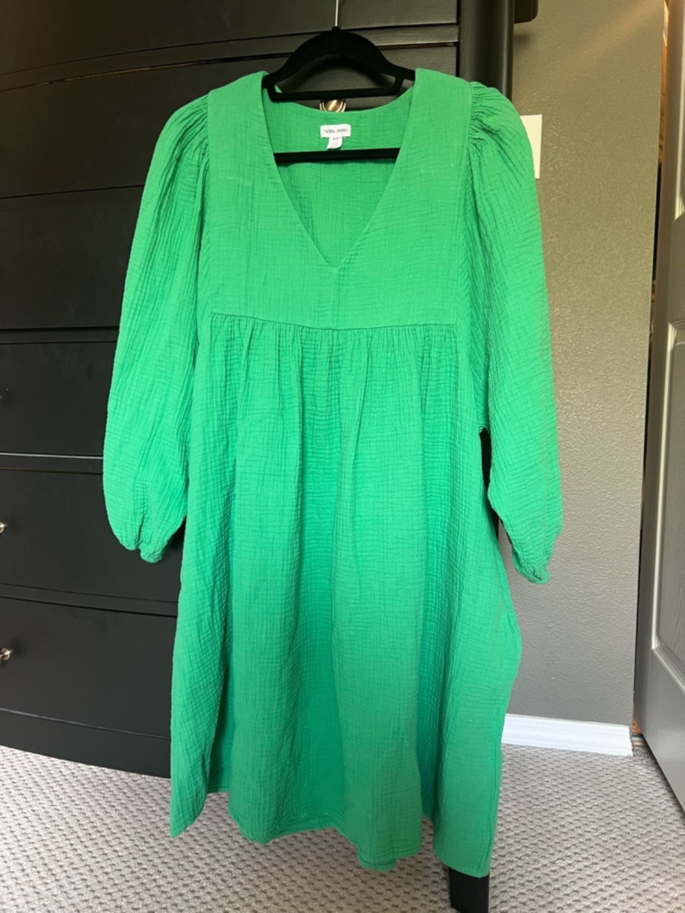 Tribal Jeans 100% Cotton Green Dress